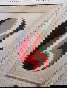 Framed Litho Abstract Sgnd Kazumi Armand '68 6/50 32 1/2" X 21" w/Frame 40" X 28"