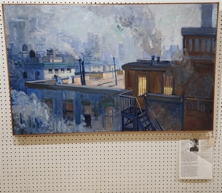 Framed O/C "New York Rooftops" Sgnd Ben Moore 30" X 48"