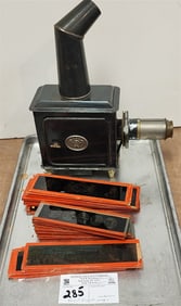 Vintage Ernst Plank Magic Lantern w/33 Glass Slides