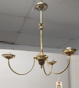 Vict. Style Brass Chandelier 27" H X 24" Diam w/1 Shade