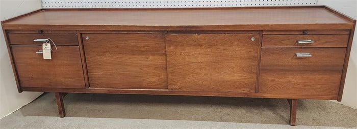 Leigh-Leopold Mid Century Walnut Credenza 27" H X 78" W X 17" D