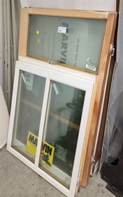 Lot 2 New Marvin Double Sash Windows 32 1/2" H X 46 1/2" W + 33" H X 28 1/2" W