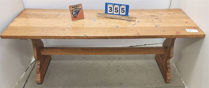 Oak Bench 19" H X 52" W X 18" D