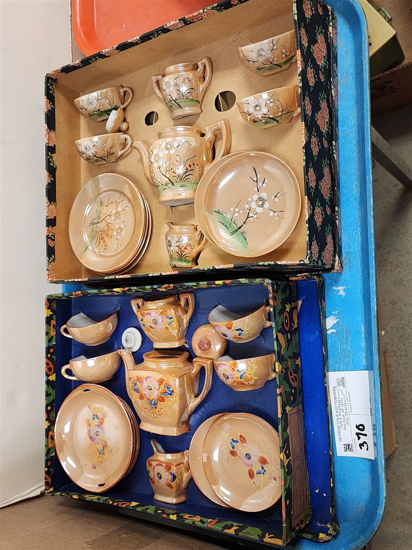 Tray 2 Bx'd Vintage Child's Tea Sets (1 of 4)