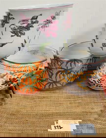 Tray 3 Pots - 2 Italy 6" H X 7 1/2" Diam., 6" X 7" Diam., Portuguese 6 1/2" X 7 1/2"