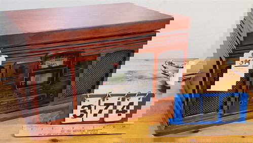 Crosley Turntable/Radio + CD Player 10" H X 18 1/2" W X 15" D