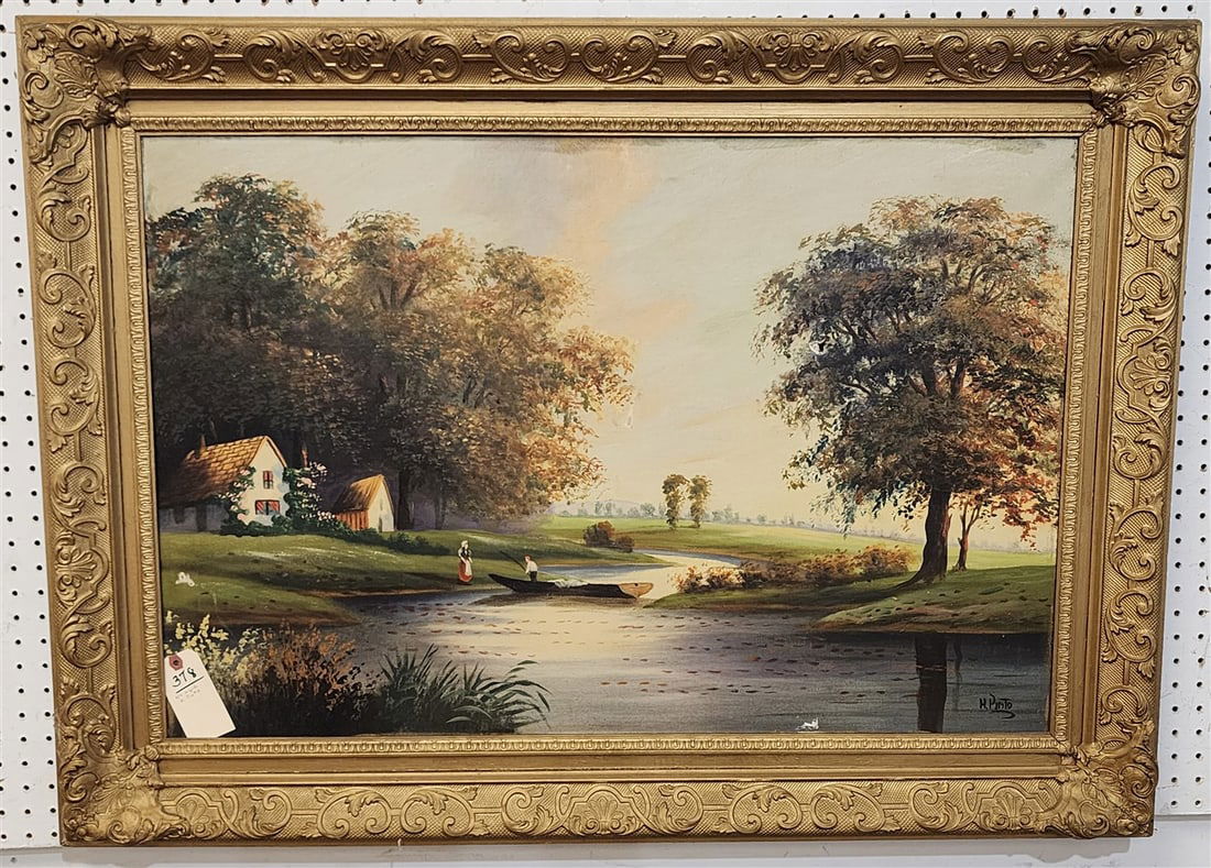 Framed O/C Landscape Sgnd H. Pinto 25" X 37" w/Frame 32" X 44" (1 of 3)