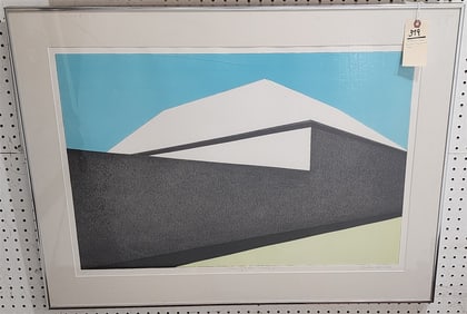 Framed Abstract Litho "The Garden Wall II" Pencil Sgnd Emelio Sanchez 72/75 21" X 31" w/Frame 28" X