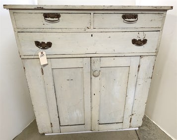 Prim Ptd. 3 Drawer Over 2 Door Cupboard 45 1/2" H X 43 1/2" W X 18" D