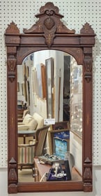 Vict. Walnut Framed Mirror 51" H X 2' W