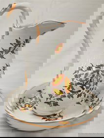 Italian Ceramic Pitcher & Bowl