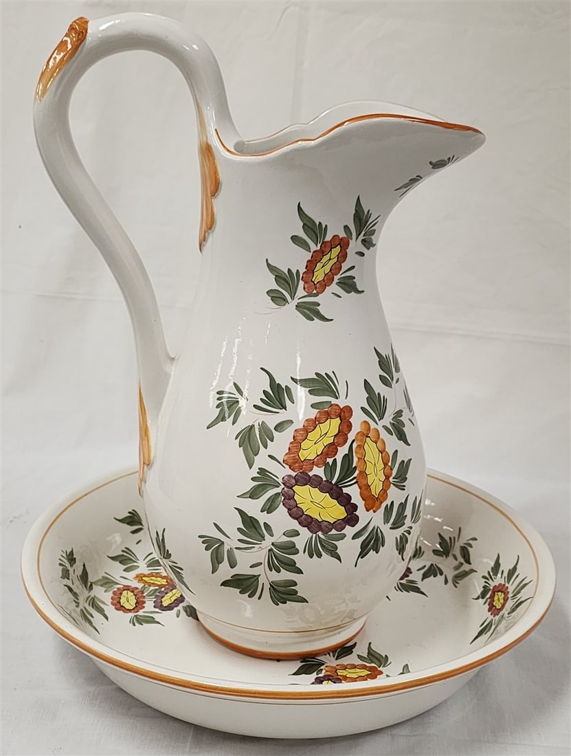 Italian Ceramic Pitcher & Bowl (1 of 6)