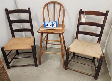 Child's High Chair 35 1/2" H X 14 1/2" W X 12" D