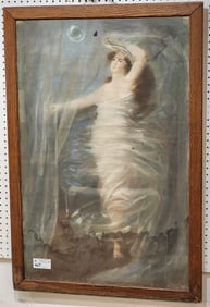 Framed Print Of A Woman 39 1/2" X 25 1/2" w/Frame 43 1/2" X 29 1/2"