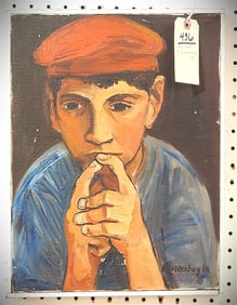 Framed O/C Chess Player Sgnd P.Goldenberg '68 16" X 12" w/Frame 16 1/2" X 12 1/2"