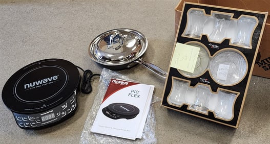 Bx New Nuwave Pic Flex w/Covered Killet + Turkish Tea Set