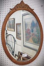 Oak Framed Bevelled Mirror 36" X 26 1/2"