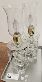 Tray 2 Crystal Boudoir Lamps 15"