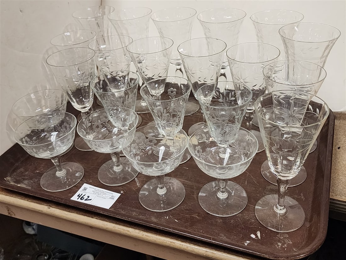 Tray 22 Pc. Etched Stemware (1 of 4)