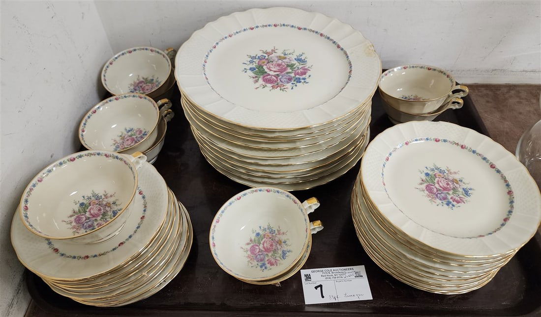 Tray 39 Pc. Limoges Dinner Service By Bernardaud: Tray 39 Pc. Limoges Dinner Service By Bernardaud