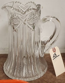 Vintage Brilliant Cut Glass Vase 9"