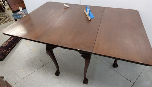 Mahog Chippendale Style Swing Leg Drop Leaf Table 30 1/4" H X 42" W X 23 1/2" D