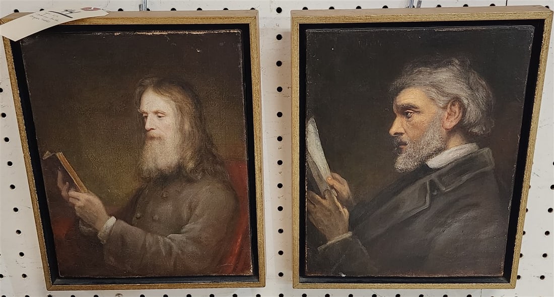 Lot 2 O/C Portraits Sgnd In Pencil On Back Cooper Tubbs 10" X 8" w/Frame 11" X 9" (1 of 5)