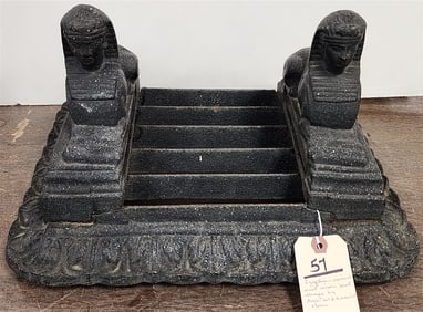 Cast Iron Egyptian Revival Boot Scrape By Archibald Kenrick + Sons 9" H X 15 1/2" W X 13" D