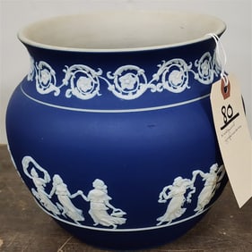 Wedgewood Jasperware Jardenier 7" H X 8" Diam.