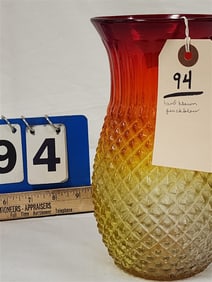 Hnad Blown Peach Blow Vase 8 1/2"