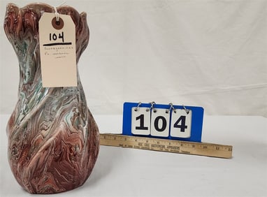 French Ceramic Vase Sarreguemines 11"