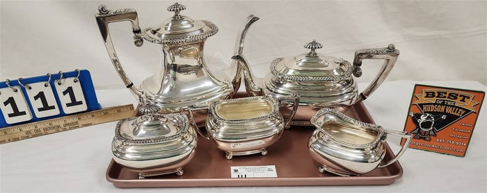 Tray 5 Pc. Wallace Silverplate Tea Set