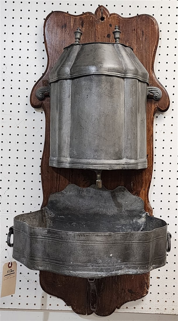 Early 19th C Pewter Lavabo 40 1/2" H X 18 1/2" W X 14 1/2" D (1 of 3)
