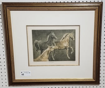 Framed Litho "Morgans" Pencil Shnd G.H. Rothe 63/150 11" X 14" W/Frame 23" X 26"