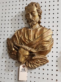 19th C Gilt Wood Plaque 15 1/2" X 12 1/2"