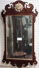 Period Chippendale Mahog Framed Mirror 40" X 22"