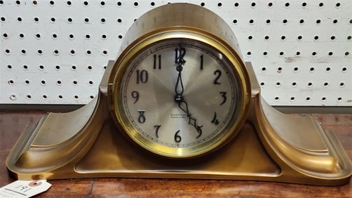 Hamilton Sangamo Bronze Elec. Mantel Clock 7 3/4" X 17 1/2" W X 5" D Style 5051