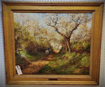 Framed O/C Landscape Sgnd Marie Collart 24" X 28 3/4" w/Frame 31" X 35 1/2"