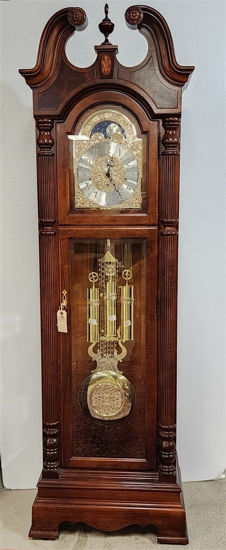 Howard Miller Cherry Grandfather Clock Model #610-811  7'4" X 28" W X 16 1/2" D (1 of 7)