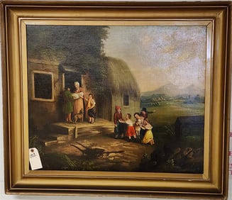 Framed 19th C O/C Landscape 25" X 30" w/Frame 32" X 37"