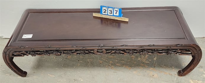 Chinese Carved Hardwood Low Table 16" H X 5' L X 18" D