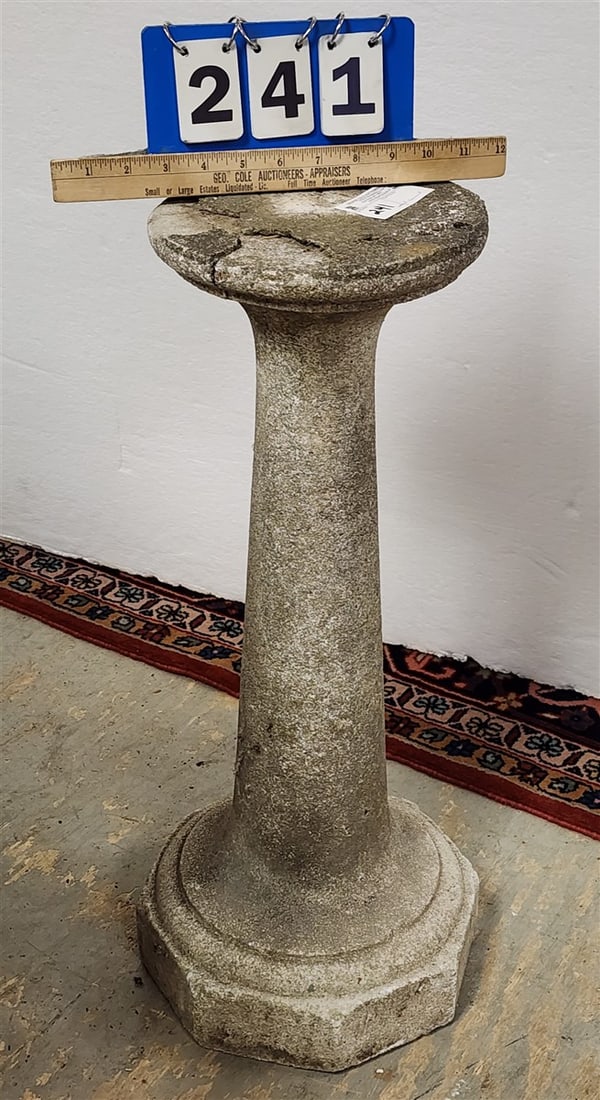 Cast Cement Bird Bath Base 25 1/2" H (1 of 2)