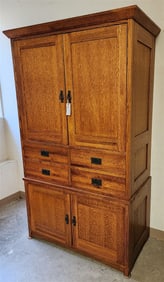 Michaels Mission Style Oak Chiffarobe 6'6" H X 47" W X 24" D