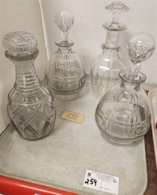 Tray 4 Cut Glass Decanters