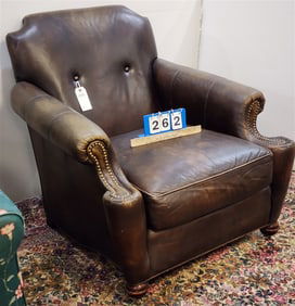 Stickley Leather Uphols. Club Chair 35" H X 34" W X 24" D