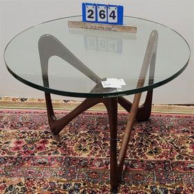 Infinty De Moebius Wooden Base Glass Top Table