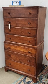 Maple 7 Drawer Chest 60" H X 32 1/2" W X 19 1/2" D