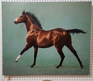 Unframed O/C Horse 28" X 34" Unsgnd