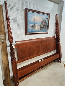 Baker Furn. Milling Road West Indies Mahog King Poster Bed 7' X 83" W