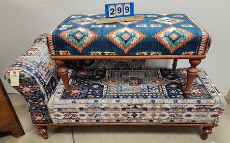 Reacamier 27 1/2" H X 4'6" L X 18" D + Bench 18" H X 3' W X 18" D
